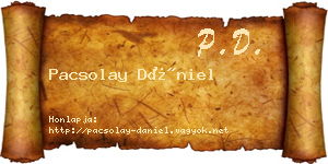 Pacsolay Dániel névjegykártya